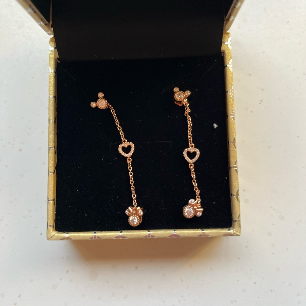 Elegant Gold Mickey/Minnie Earrings